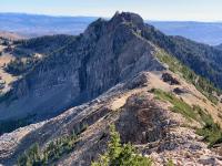 A view of Devil's Castle from the Sugarloaf shoulder.