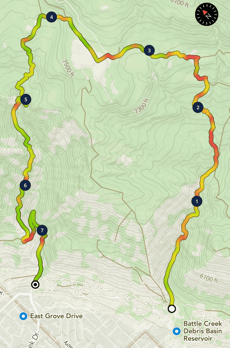 Hiking from Battle Creek to Grove Creek