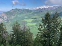 View of Mahogany Mountain (left) and snow-covered Little Cottonwood ridge, with Chris Flat (center)