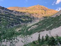 View of Bomber Peak (the flatish, roundish peak on the left of the photo) from the Giant Staircase area