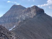 North of the saddle looking south along the west face of Mount Timpanogos.