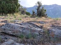 a cairn at the top of the ridge