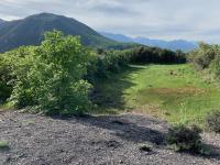 a view of the old reservoir looking south to Big Baldy on the left