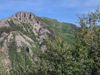 View of the southern end of Mahogany Mountain (north rim of Grove Creek Canyon) from just below Little Mountain