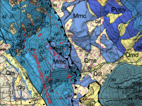 Geologic map of Little Mountain—surface rock is Great Blue Limestone and Manning Canyon Shale