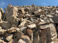 Typical loose talus a few hundred feet below South Timpanogos peak.