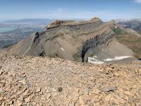 Looking northwest toward Mount Timpanogos with Emerald Lake at right.