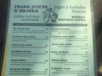 Drink menu @ La Buena Vida