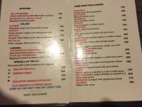 Que Onda dinner menu