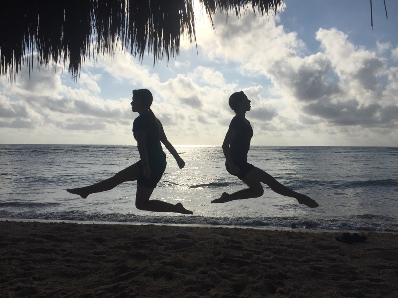 Irish leaping on the beach